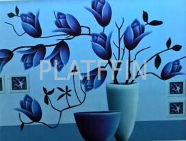 S8024 Алмазная мозаика "Синие цветы в вазе" 70*52см